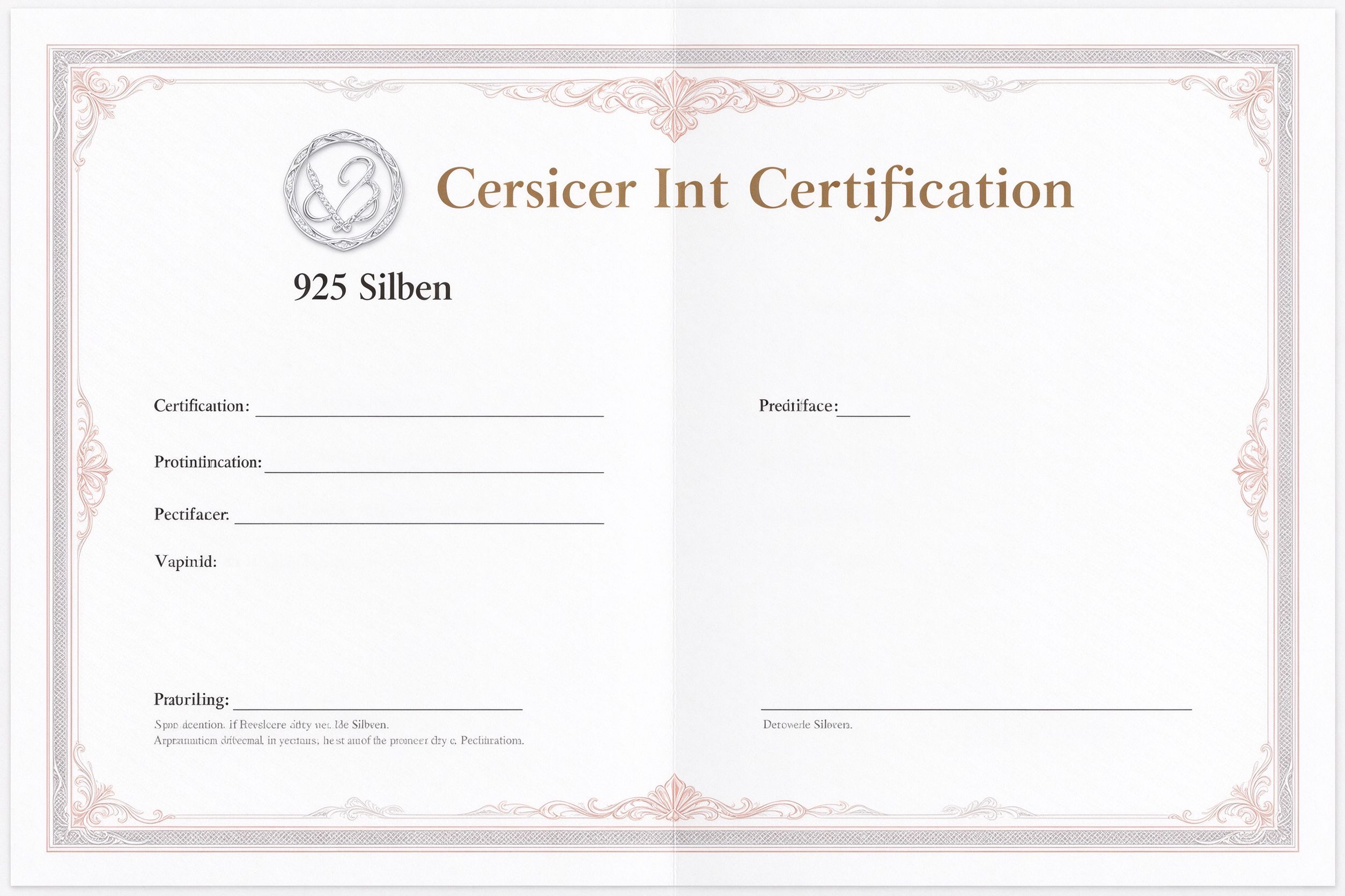 925 Silver Purity Certificate certificate