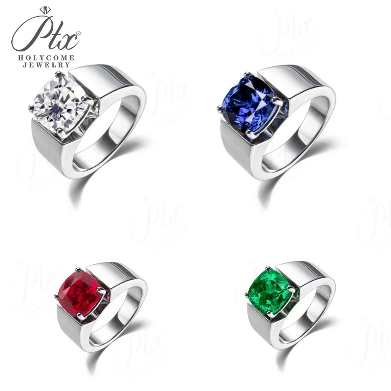 10mm Cushion Cut Moissanite Ring 925 Silver
