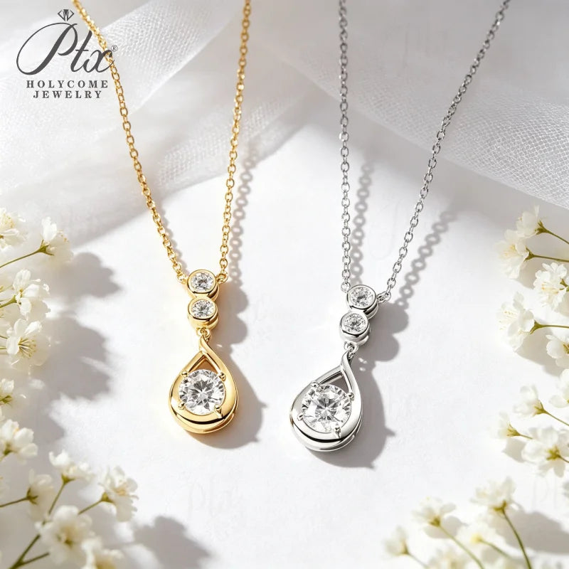 1ct D Color Moissanite Pendant Necklace 925
