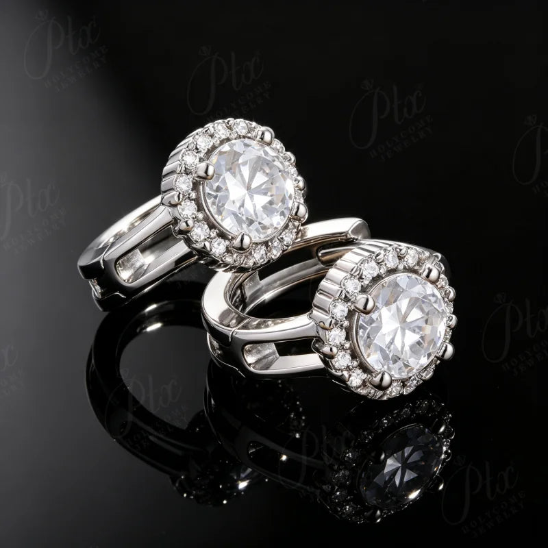 1.2ct Moissanite Solitaire Stud Earrings 925