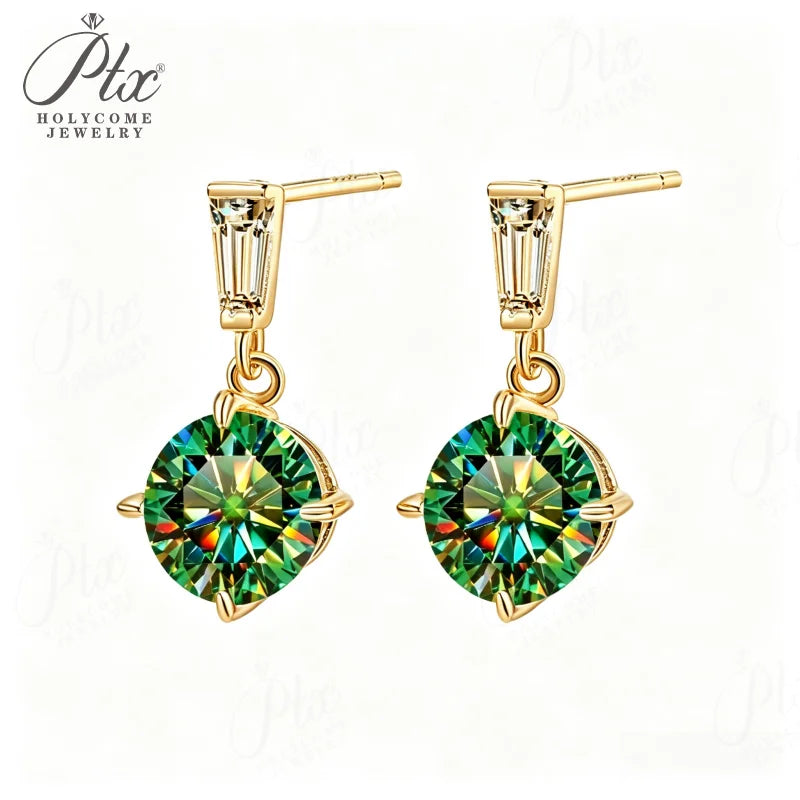 2ct Round Moissanite Solitaire Earrings 925