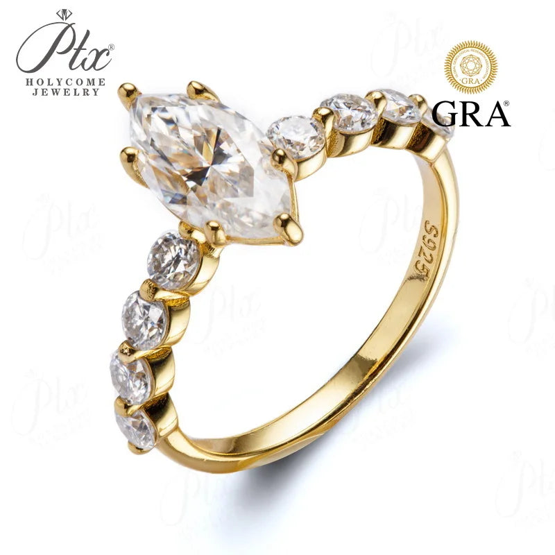 2ct Marquise Moissanite Ring GRA D VVS
