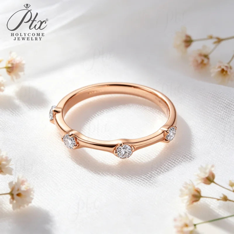 2.5mm Round Moissanite Stackable Ring 925