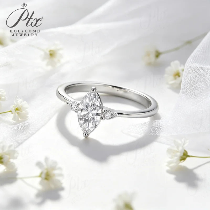 1ct Marquise Moissanite Ring 925 Sterling Silver